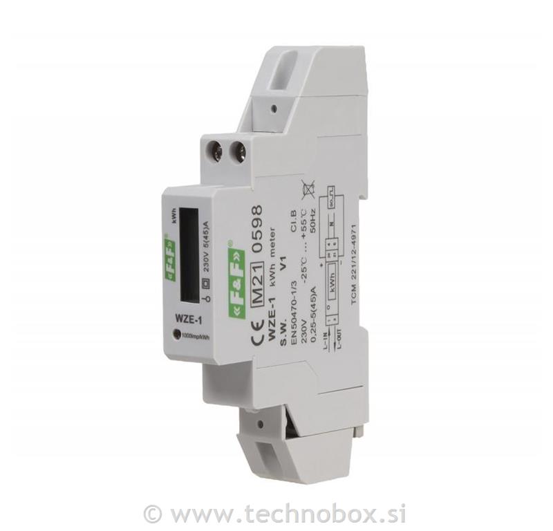 Števec 1F 1T 45A za din letev LCD 1M