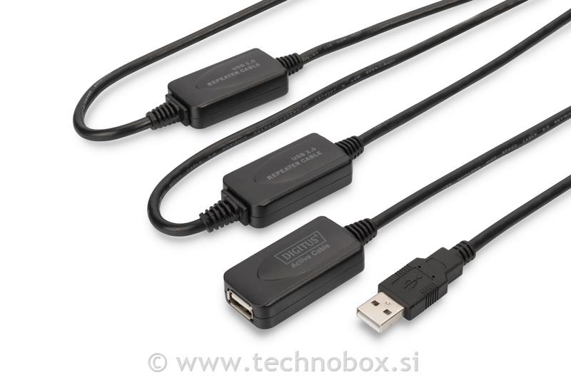 Podaljšek/ojačevalec USB 2.0 do 25m