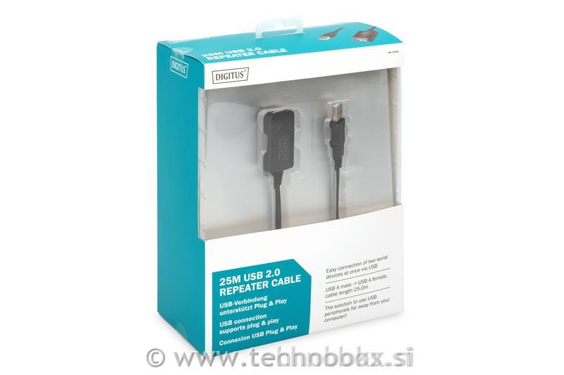 Podaljšek/ojačevalec USB 2.0 do 25m