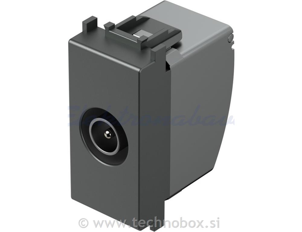 Vtičnica modul TV končna 1M antracit