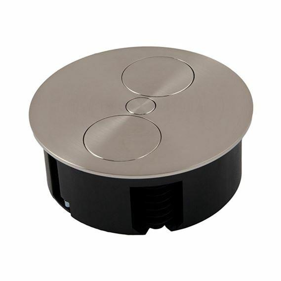 Vtičnica vgradna za pult 2x220V mat crom