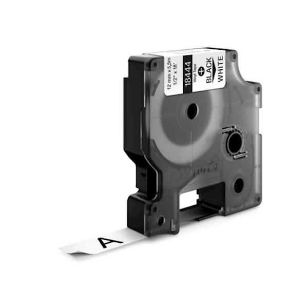 Trak DYMO črn na beli 12mm vinil