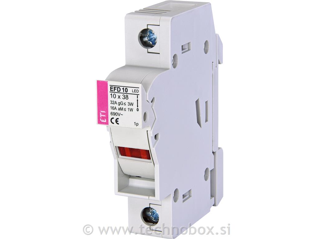 Stikalo varovalčno CC 10x38mm 32A 1P LED