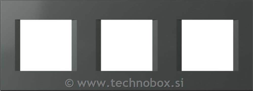 Okvir okrasni modul line 3x2M antracit