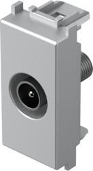 Vtičnica modul TV 1M - koax 0 db srebrna