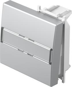 Tipka modul 2M z napisno ploščico srebrn