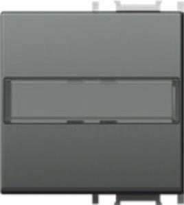 Tipka modul 2M z napisno ploščico antrac