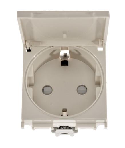 Vtičnica modul šuko s bež. pokr. 2M bež