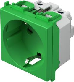 Vtičnica modul šuko z zel. pokr. 2M zele