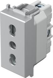 Vtičnica modul ITAL.stand. euro 1M srebr