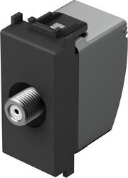 Vtičnica modul TV 1M - koax končna črna