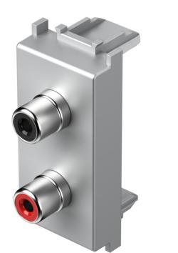 Vtičnica modul AUDIO 2xRCA 1M srebrna