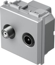 Vtičnica modul TV-SAT 2M - koax srebrna