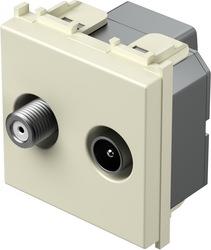 Vtičnica modul TV-SAT 2M - koax bež