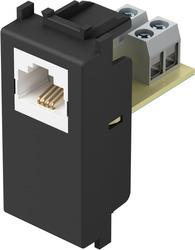 Vtičnica modul telefonska RJ11 6/4 črna