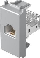 Vtičnica modul tel. RJ11 6/4 1M srebrna