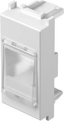 Adapter modul R&M s prašno zaščito bel