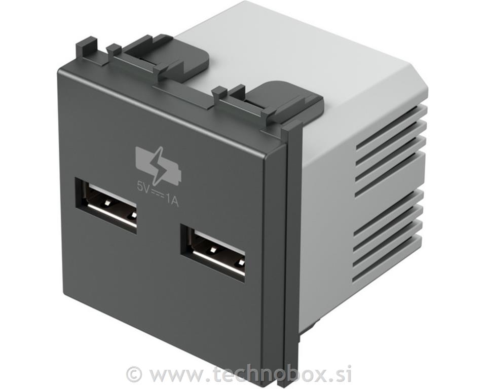 Vtičnica modul USB 3A 30W A+C 2M bela