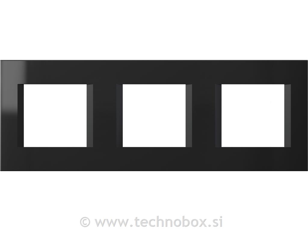 Okvir okrasni modul line 3x2M črn