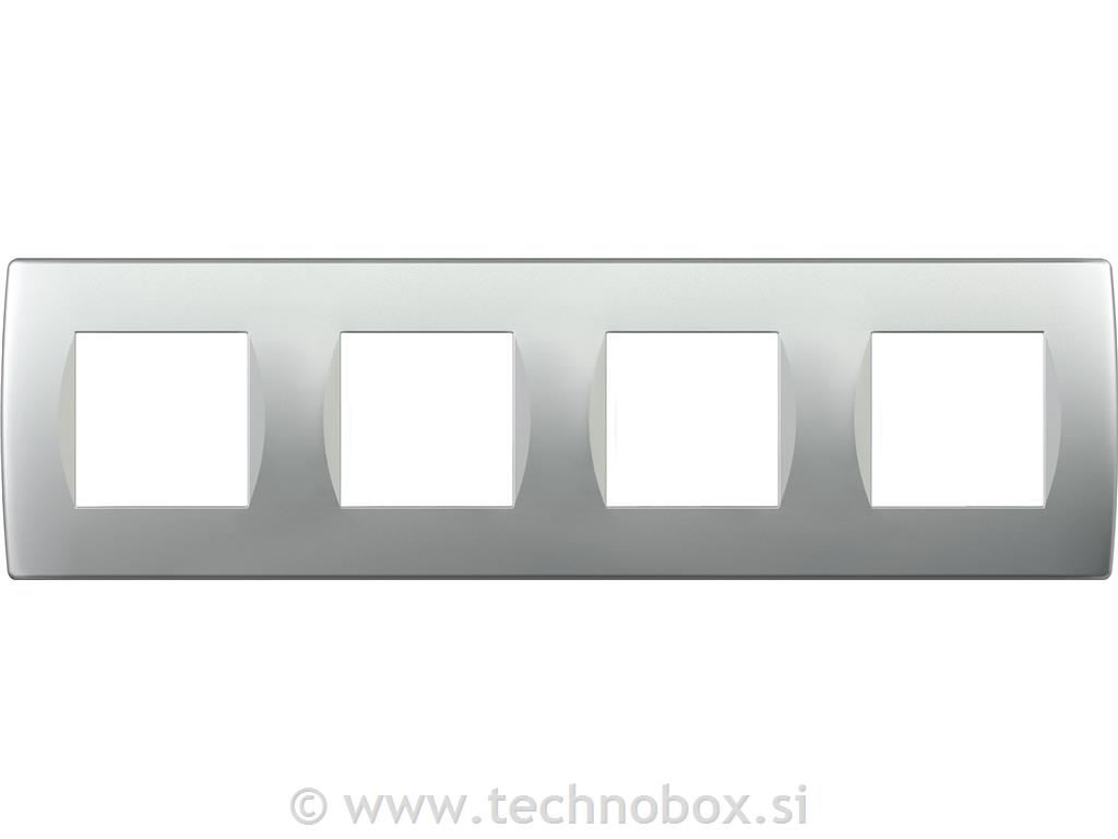 Okvir okrasni modul soft 4x2M srebrn