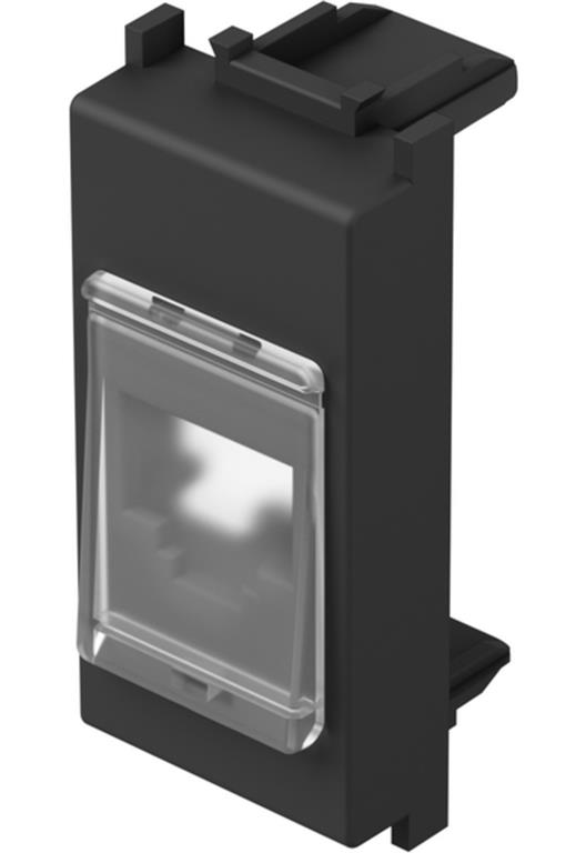 Adapter RJ45 z protiprašno zaščito črn