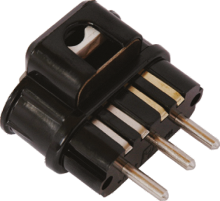 Vtikač kotni 3F bakelit črn EKVA