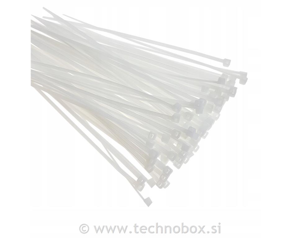 Vezica kabelska bela 4,8x200mm 100 kosov