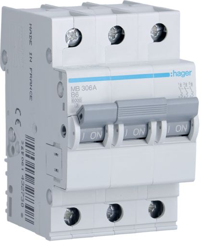 Varovalka avt. HAGER B 6A 3P MB306A