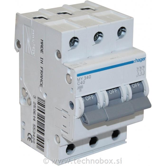 Varovalka avt. HAGER C 10A 3P MC310A