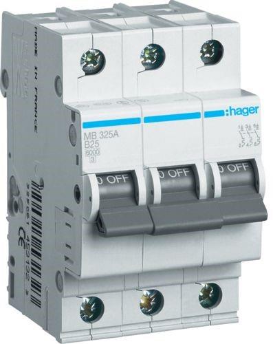 Varovalka avt. HAGER B 25A 3P MB325A