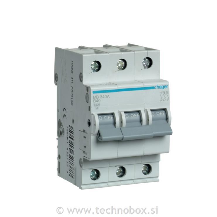Varovalka avt. HAGER B 40A 3P MB340A