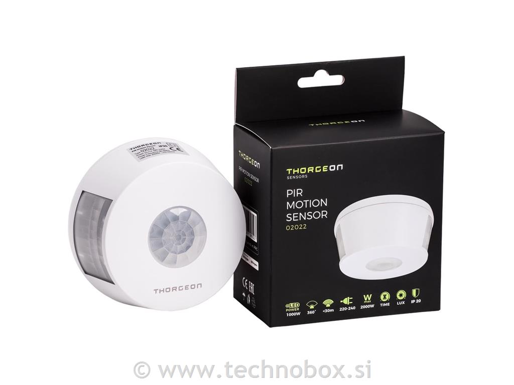 Senzor stropni PIR-koridor bel IP20