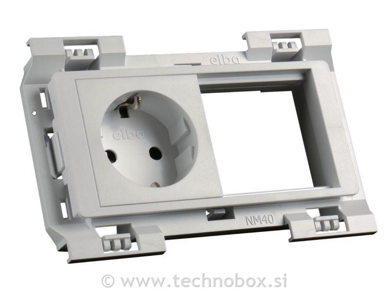 Vtičnica AT mod delni set 1/2 4M bela