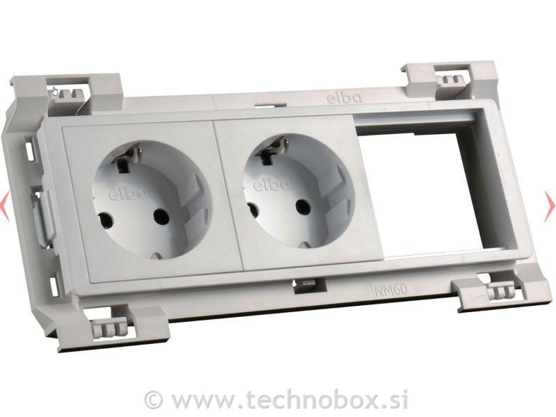 Vtičnica AT mod delni set 2/3 6M bela