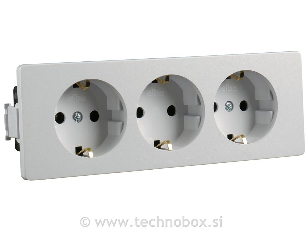 Vtičnica šuko AT 3x320V bela