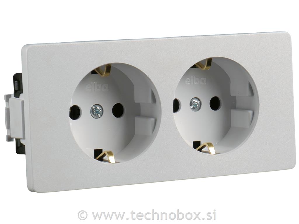 Vtičnica šuko AT 2x320V siva