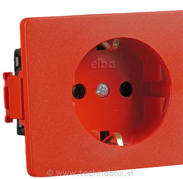 Vtičnica šuko AT 1x320V rdeča