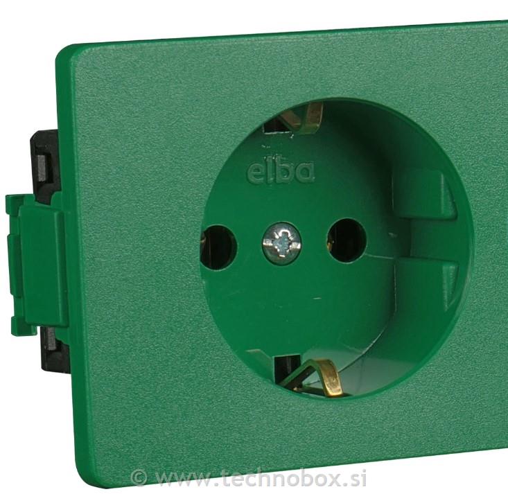 Vtičnica šuko AT 1x320V zelena