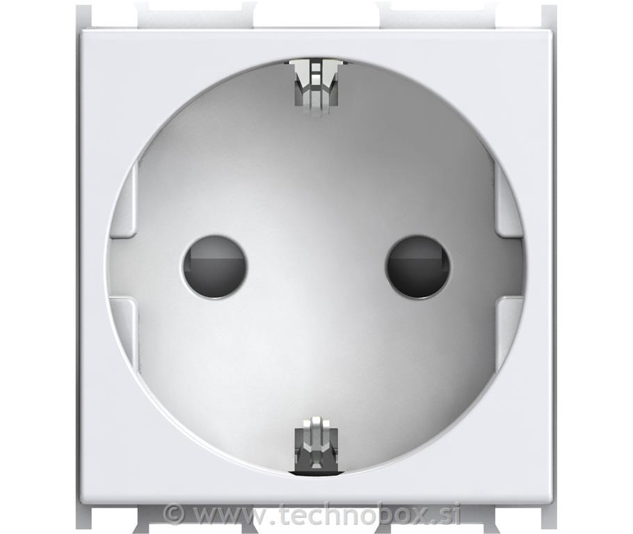 Vtičnica modul šuko 250V bela-mat