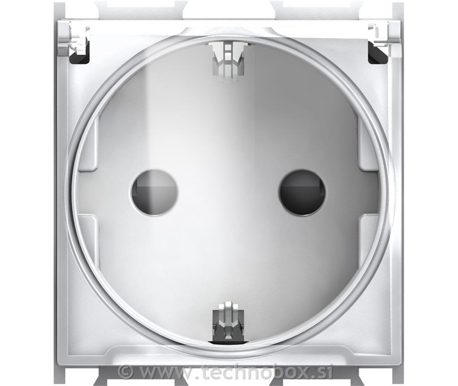 Vtičnica modul šu.250V pok.proz.bela-mat