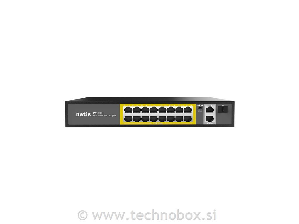 Stikalo 16 FE POE+2GE Uplink