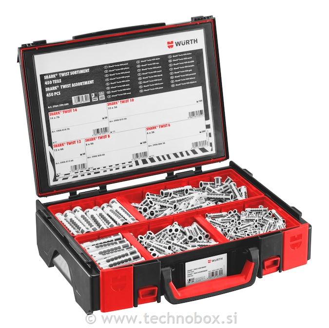 Vložki zidni SHARK TWIST 450 delni set