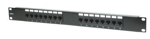 Panel 16 port CAT6 UTP 48cm (19") črn