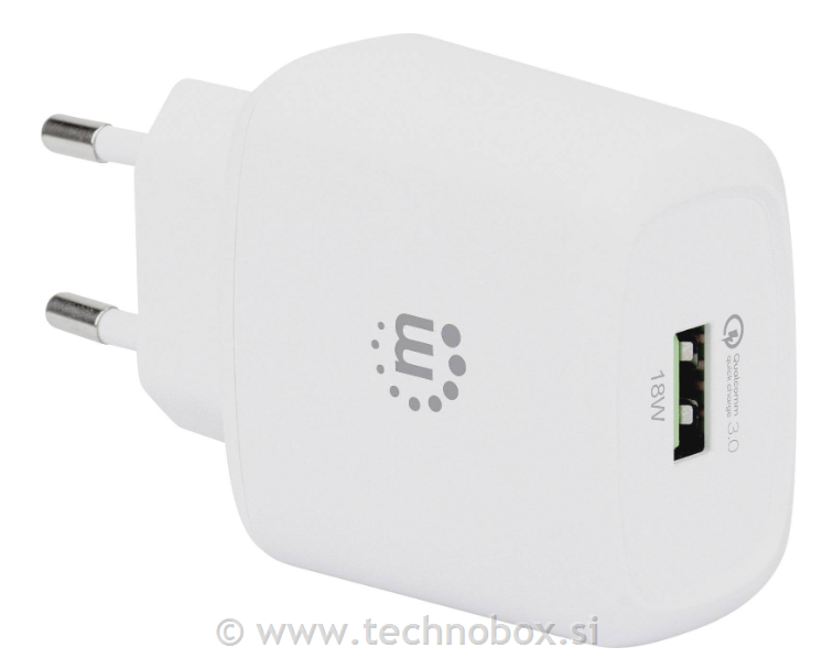 Polnilec USB QC 3.0 18W bel