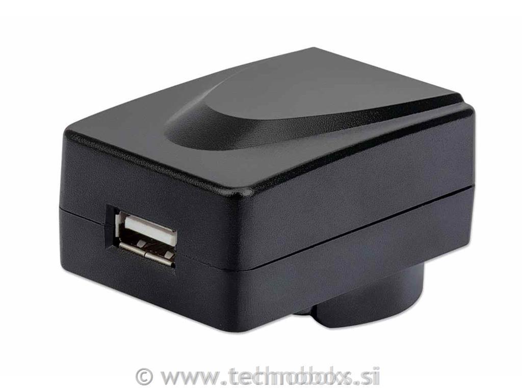 Polnilec USB z potovalnimi adapterji črn
