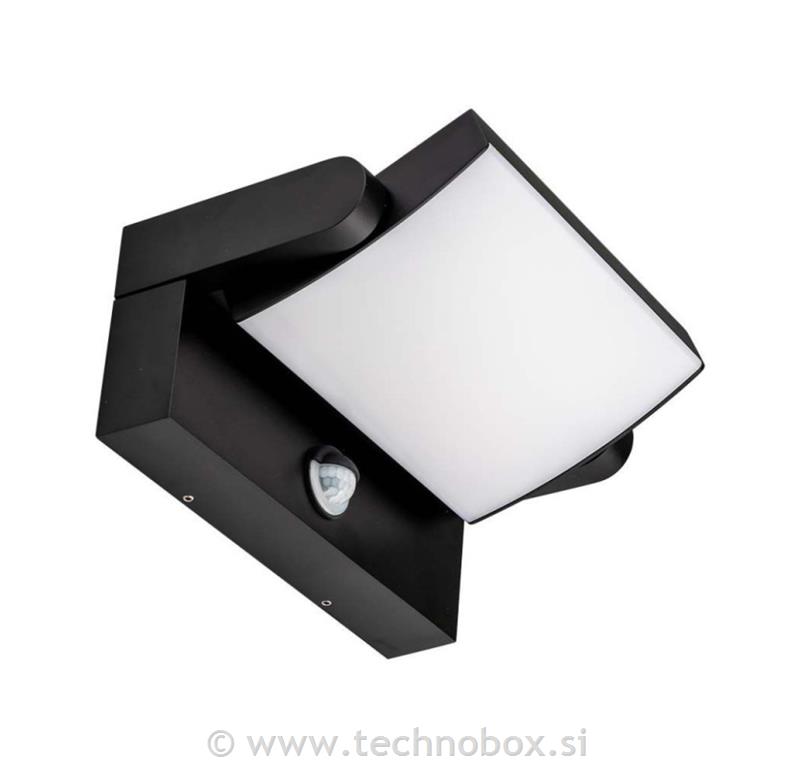 Svetilka sten.LED 17W 4000K s senz. črna