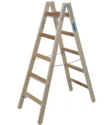 Lestev lesena prostostoječa 2x5 stopnic