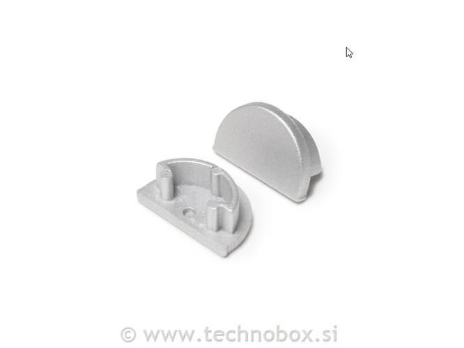 Končni element za profil ARC12 D srebrn