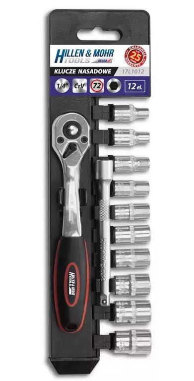 Komplet raglja + nasad.ključ. 1/4" 12kos