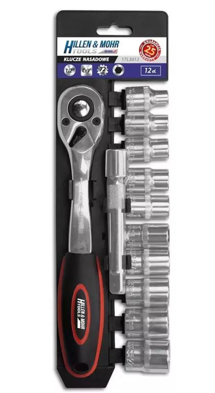 Komplet raglja + nasad.ključ. 1/2" 12kos